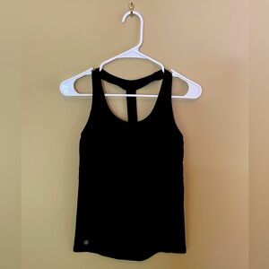 ATHLETA Built in bra tank, T-back, black, Sz M, GUC